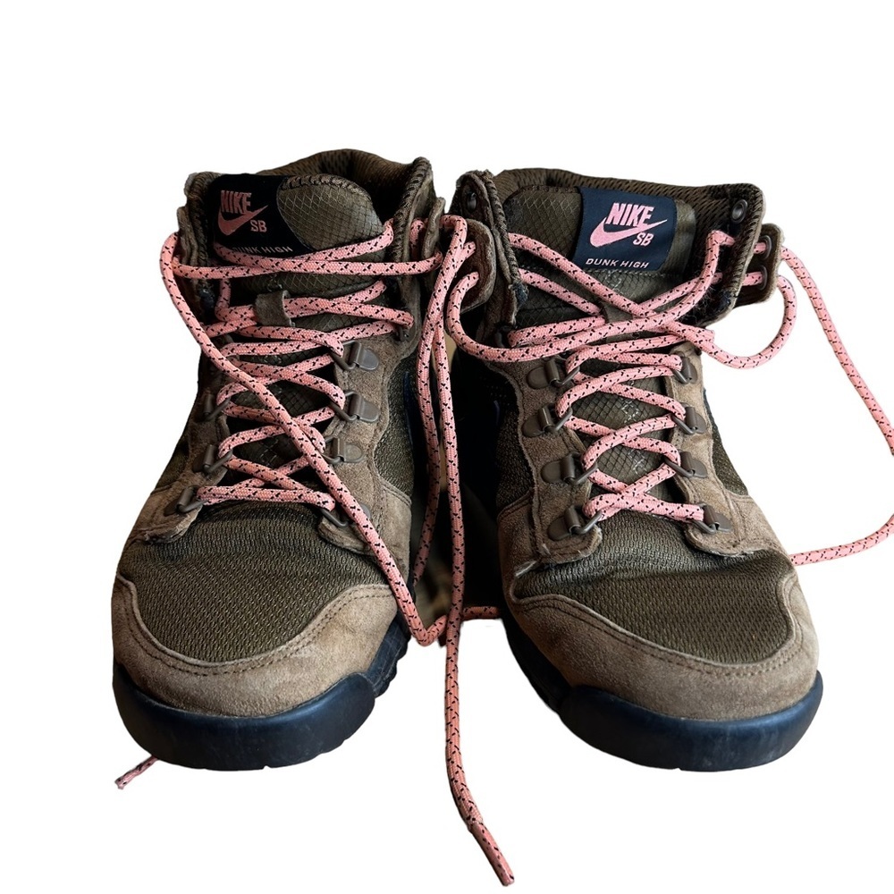 Nike Men's Sb Dunk Hi Military Brown / Black High-Top Skateboarding Shoe - Picture 10 of 13